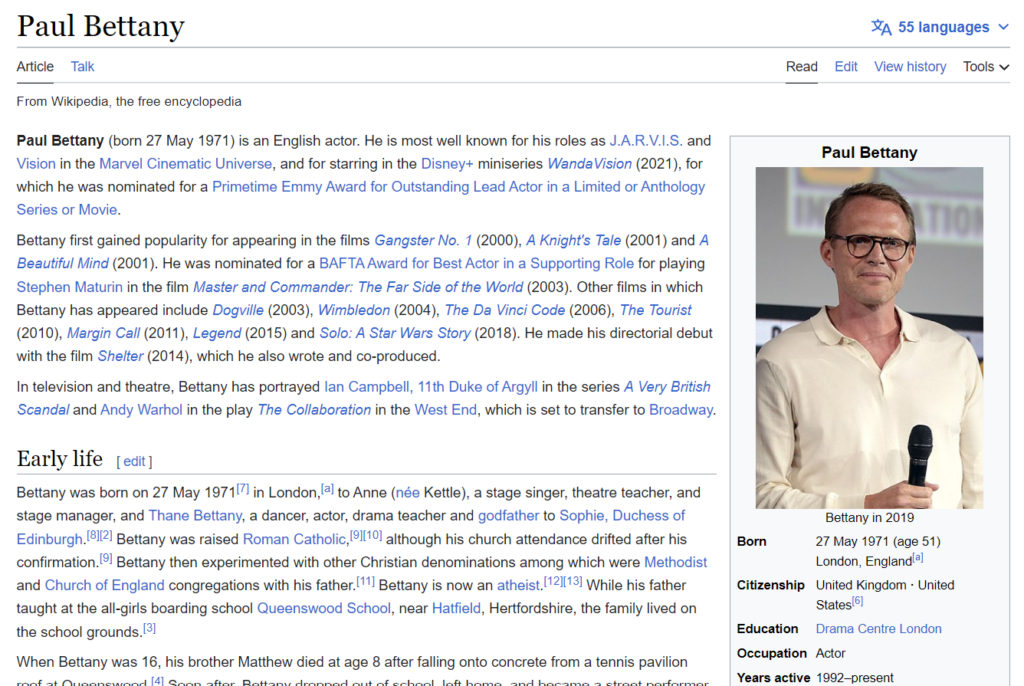 Paul Bettany Wikipedia