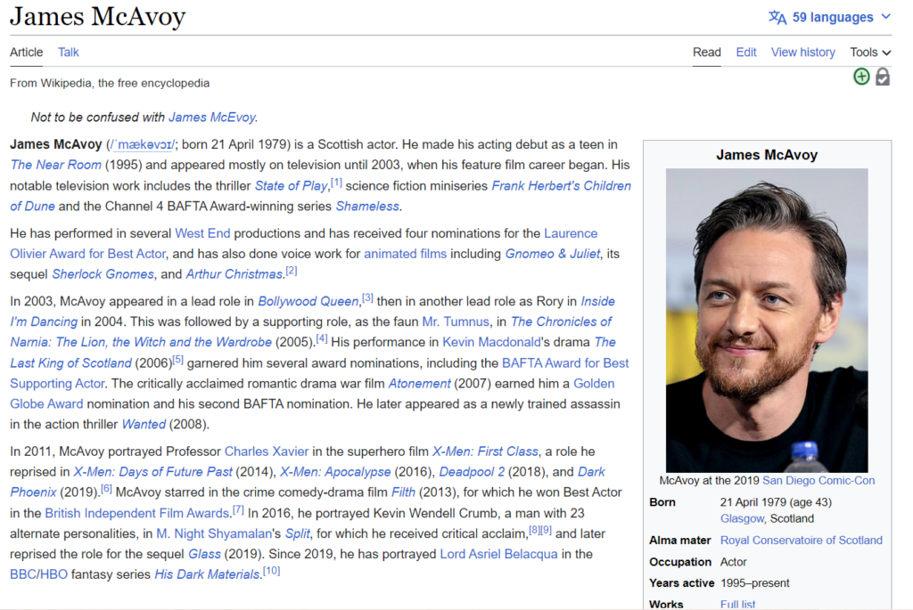 James McAvoy Wikipedia