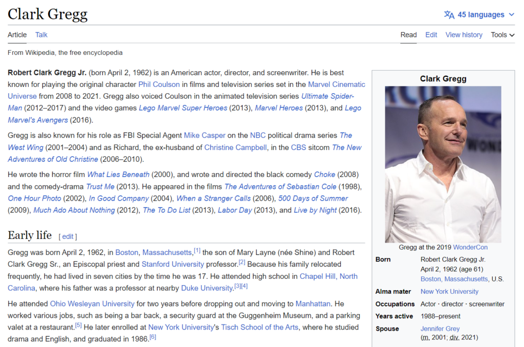 Clark Gregg Wikipedia