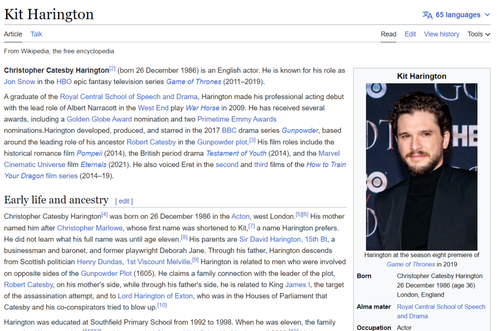 Kit Harington Wikipedia