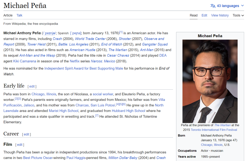 Michael Peña Wikipedia