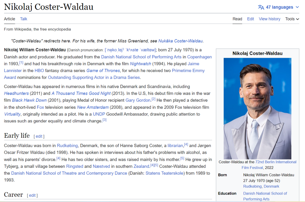 Nikolaj Coster-Waldau Wikipedia