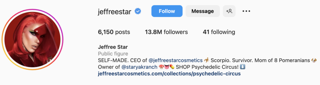 Jeffree Star - 13 Million Followers