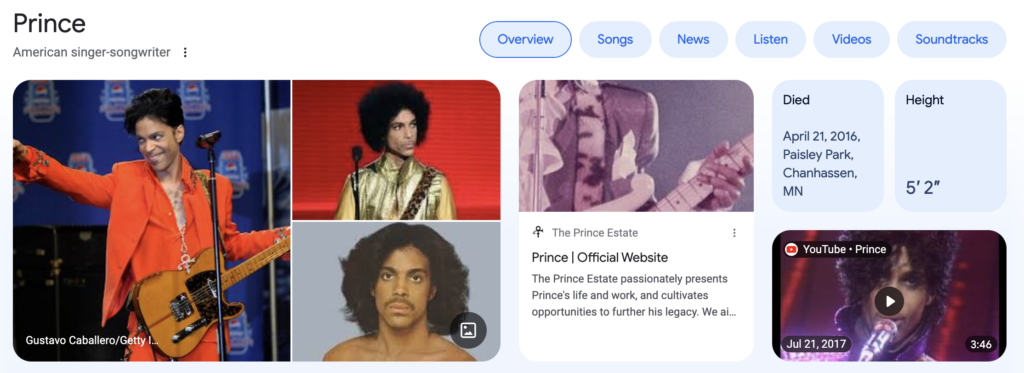 The music artist Prince had a light-skinned body