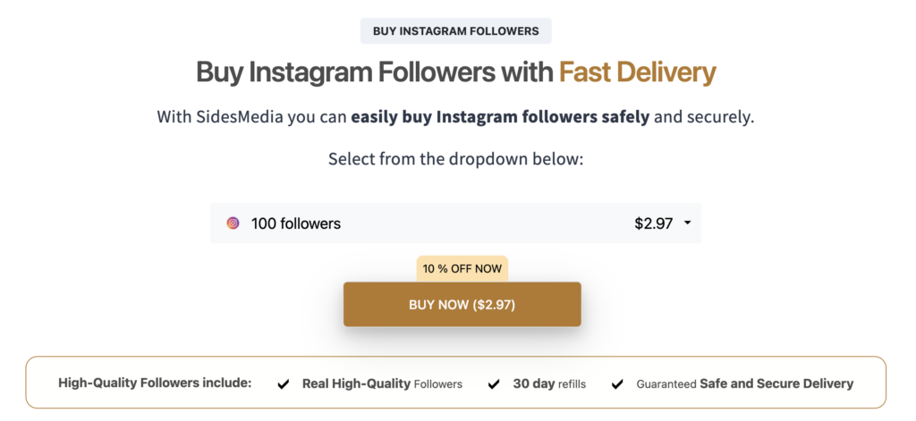 Sidesmedia Instagram Follower Delivery